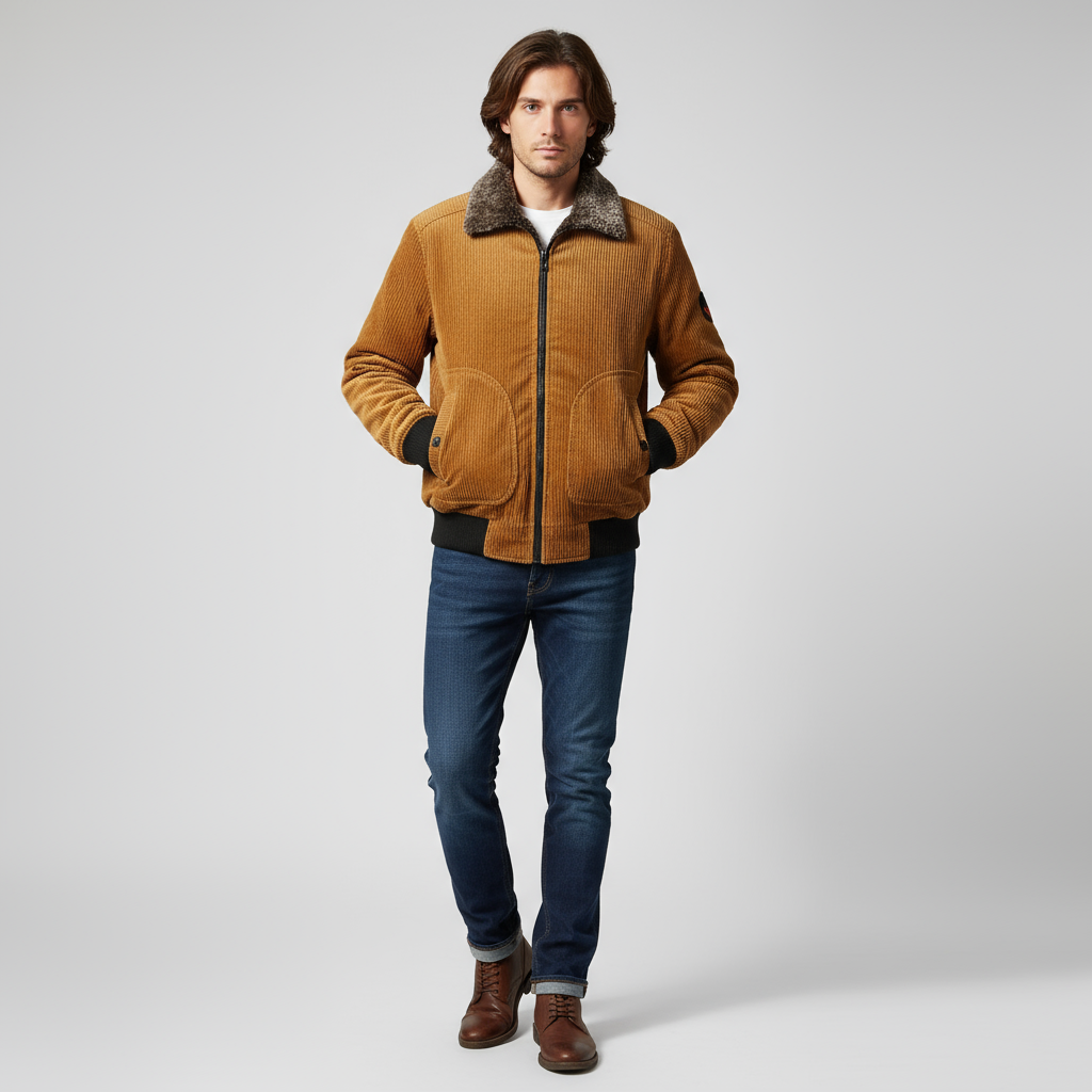 Jacke Herren | Hoher Kragen mit gerader Linienführung