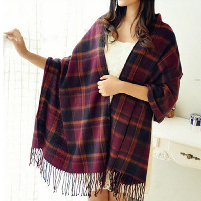 Damen Schal | Oversized Umschlagform mit Fransenabschluss