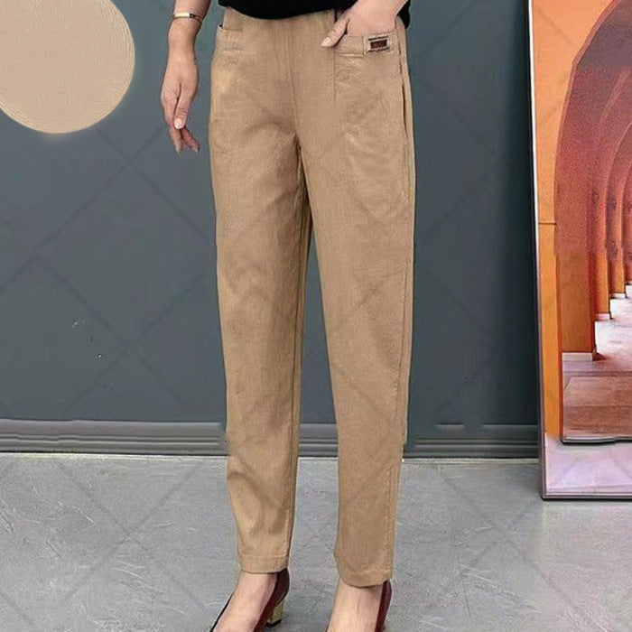 Damen Hose | Gerades Bein mit Bundform und Fronttaschen