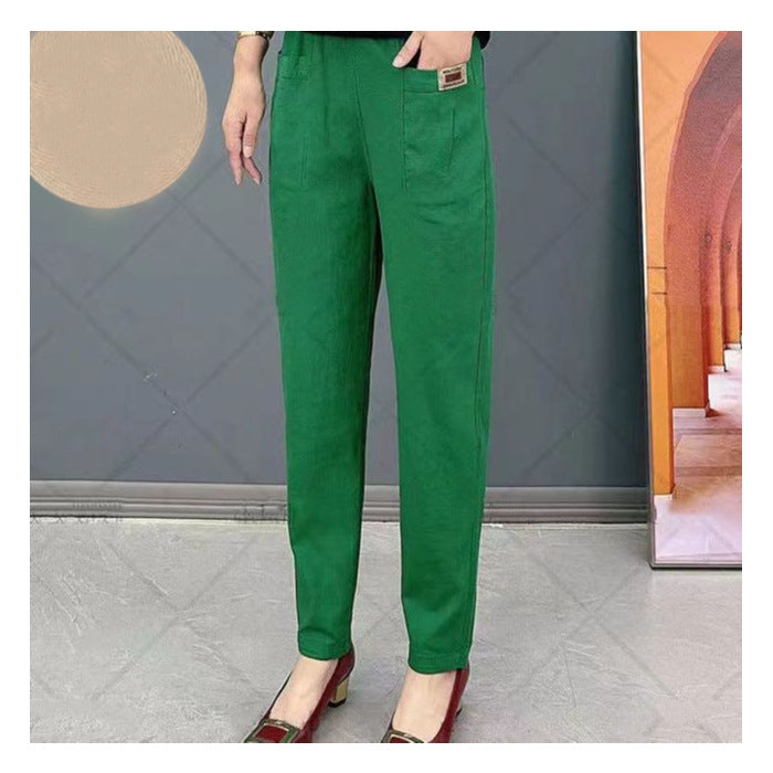 Damen Hose | Gerades Bein mit Bundform und Fronttaschen