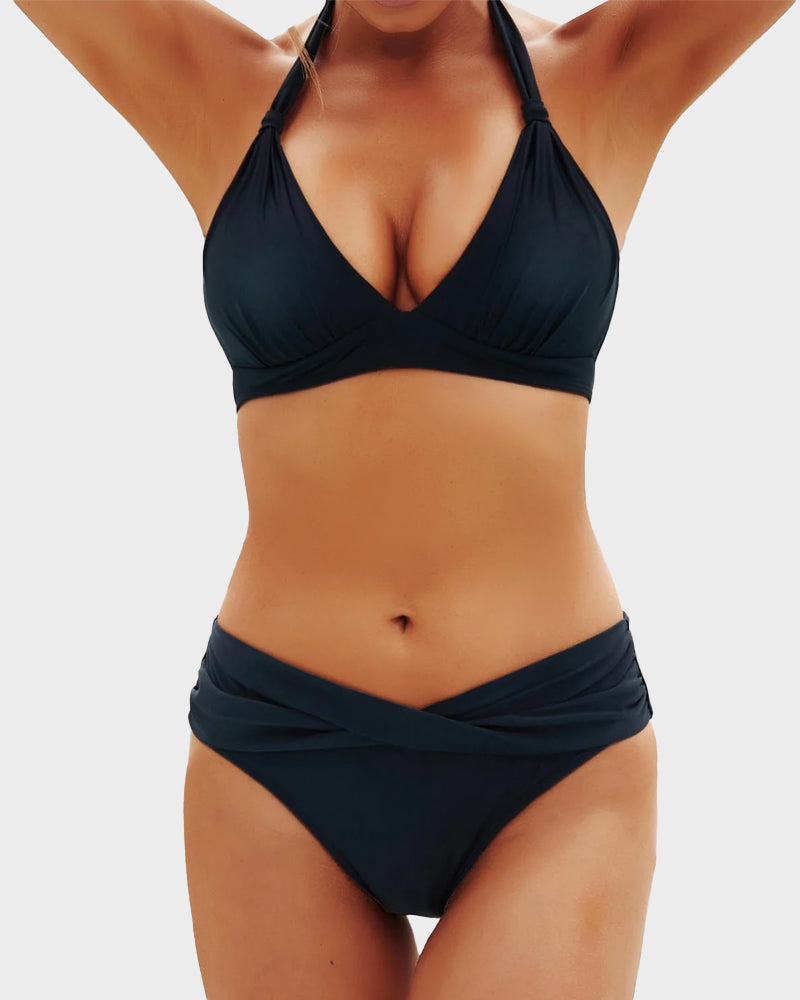 Damen Bikini | Halter-Träger mit V-Ausschnitt und Wickelbund