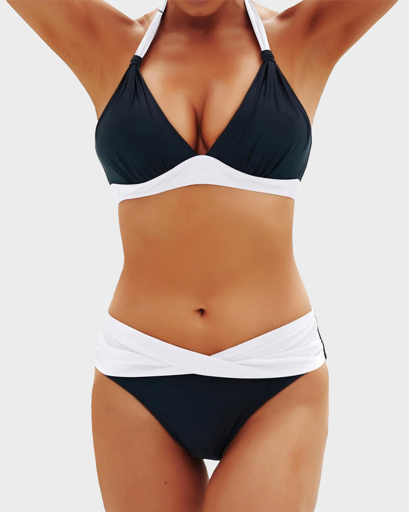 Damen Bikini | Halter-Träger mit V-Ausschnitt und Wickelbund