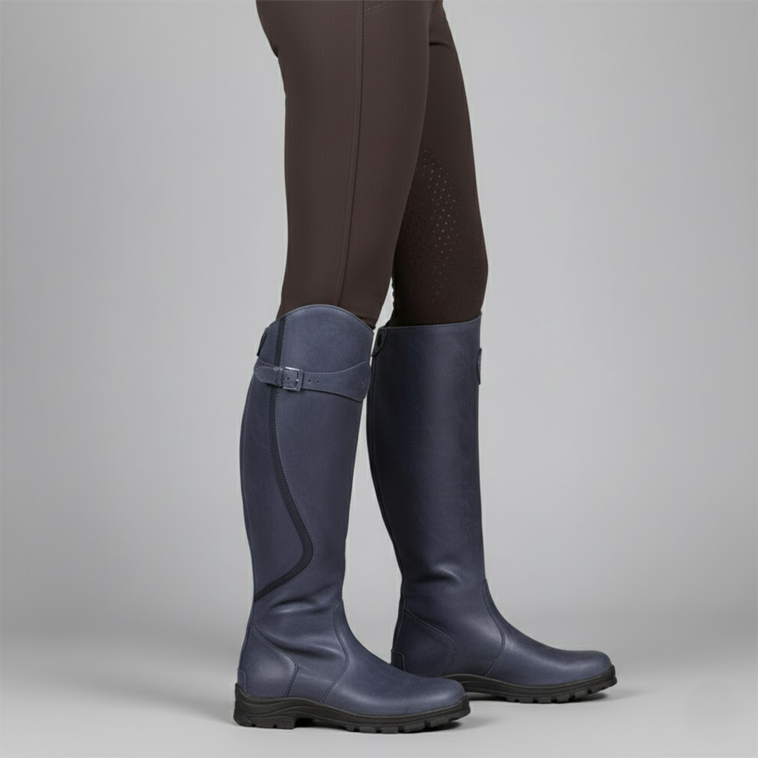 Damen Stiefel | Kniehoher Schaft mit seitlichem Verschlussdetail