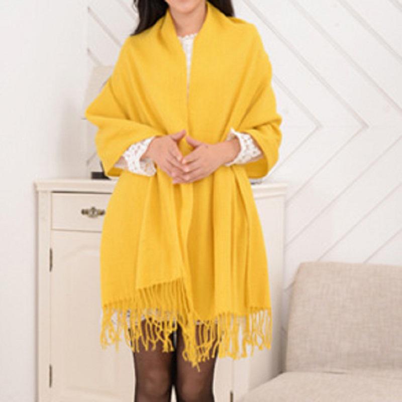Damen Schal | Oversized Umschlagform mit Fransenabschluss