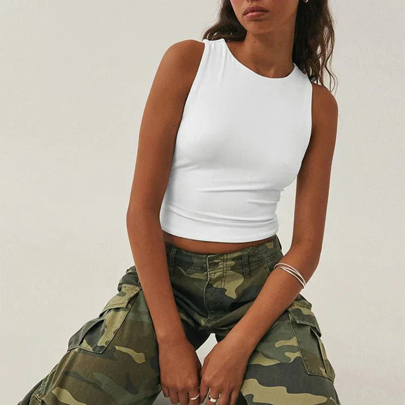 Damen Top | Verkürzte Silhouette mit hohem Abschluss