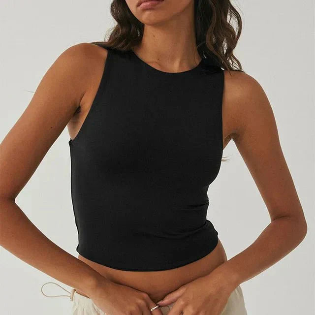 Damen Top | Verkürzte Silhouette mit hohem Abschluss